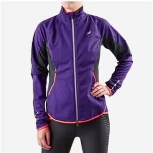 New Balance Women's Large Pink Purple Zip Up Running Windbreaker Workout Jacket